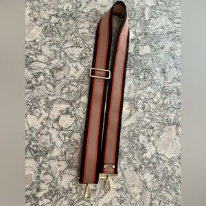 Adjustable Black and Orange Stripe Bag Strap